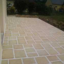 dallage opus romain en pierre reconstitu�